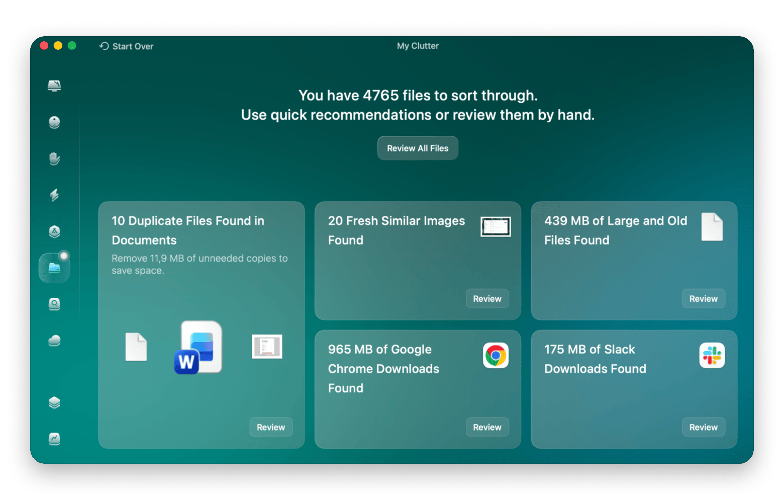 The My Clutter scan results on CleanMyMac, a Mac declutter and optimization app that is available on Setapp