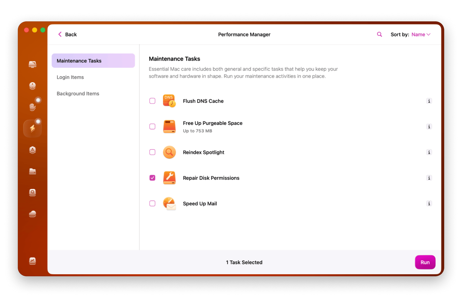 The interface of CleanMyMac, a Mac cleaning app that is available on Setapp