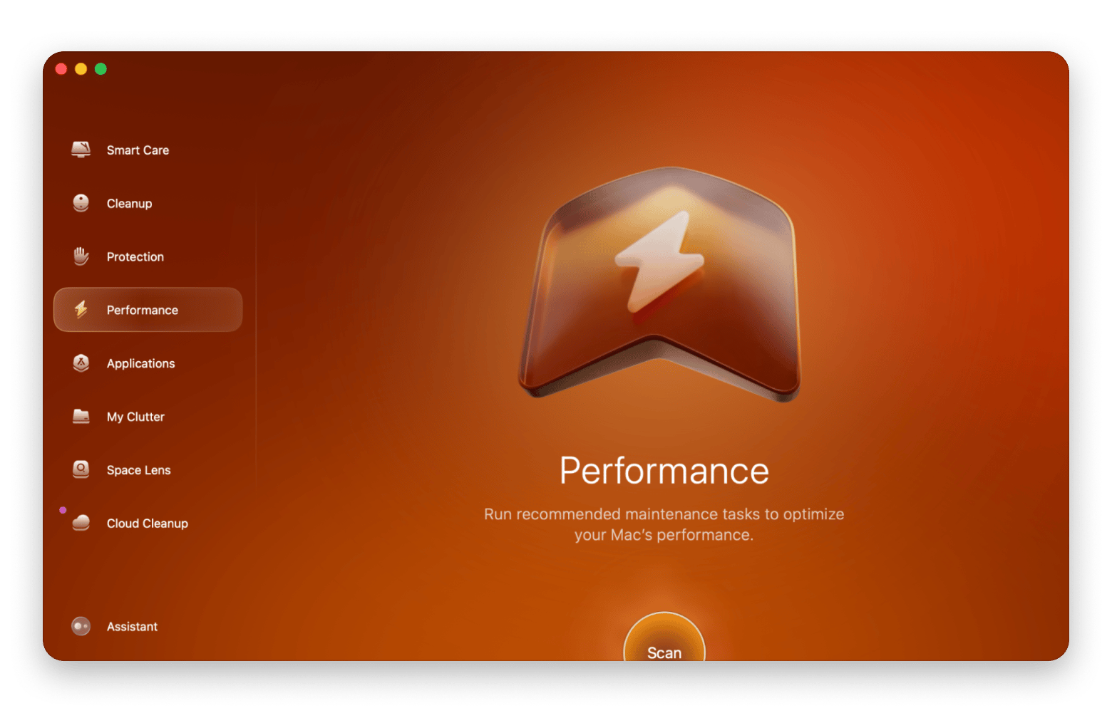 The Performance tab of CleanMyMac, a Mac optimization app that is available on Setapp