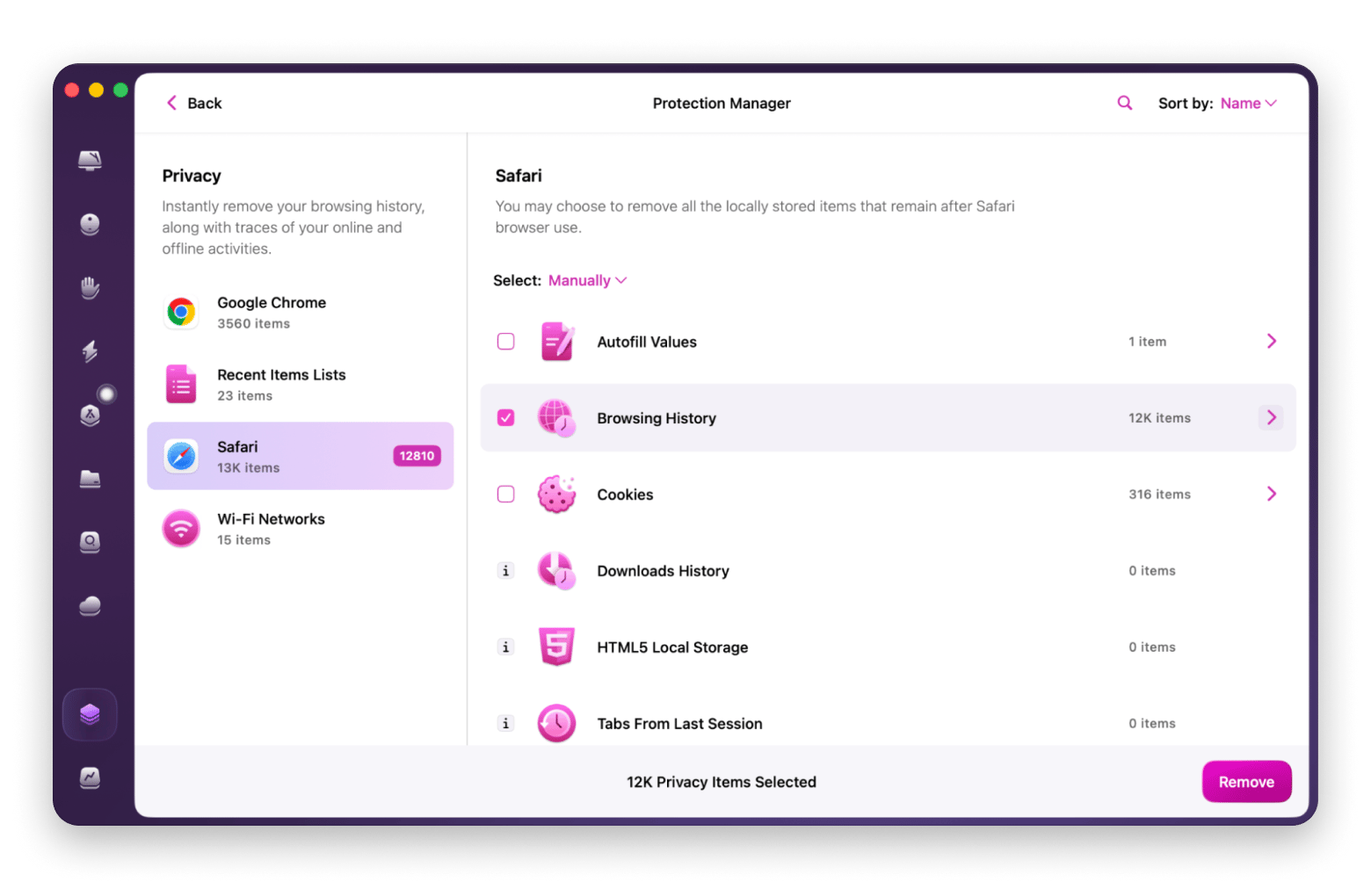 The Privacy tool screen in CleanMyMac, a Mac cleaning app available on Setapp.