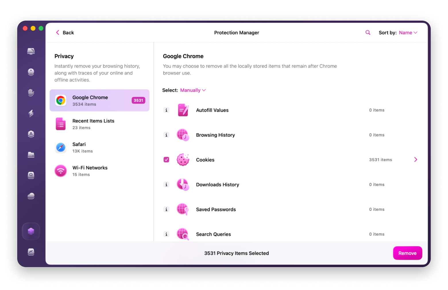 The Cookies removal in CleanMyMac, a Mac cleaning app available on Setapp.