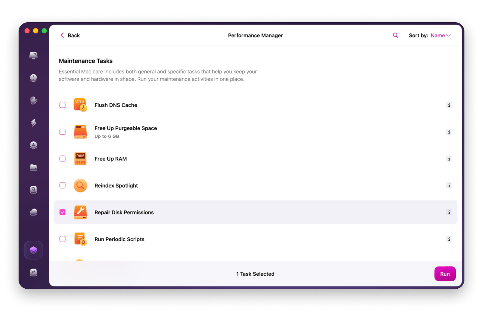 The Repair Disk Permissions tool in CleanMyMac, a Mac cleaner available on Setapp