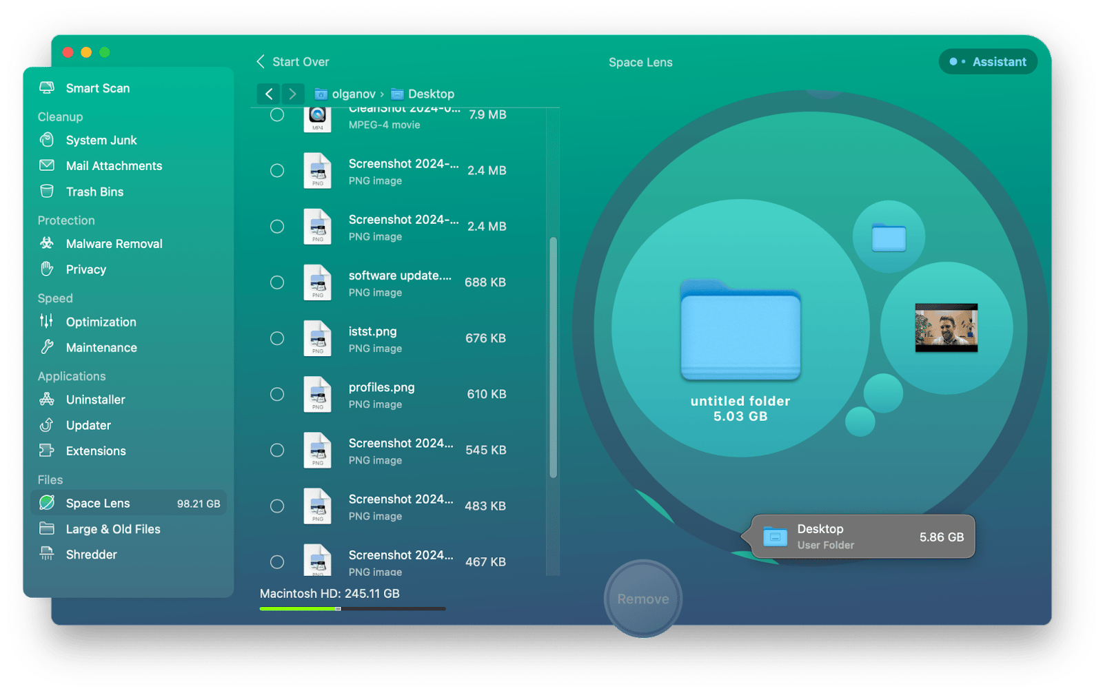 cleanmymac x desktop analyzing