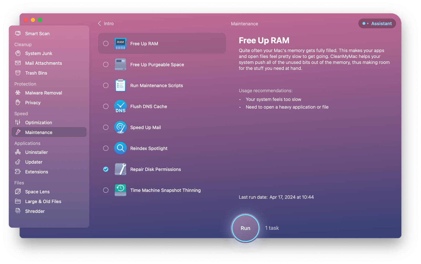 cleanmymac x repair disk permissions