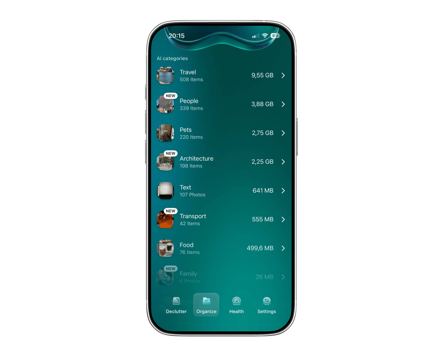 The interface of CleanMy®Phone, an iPhone photo organizer available on Setapp