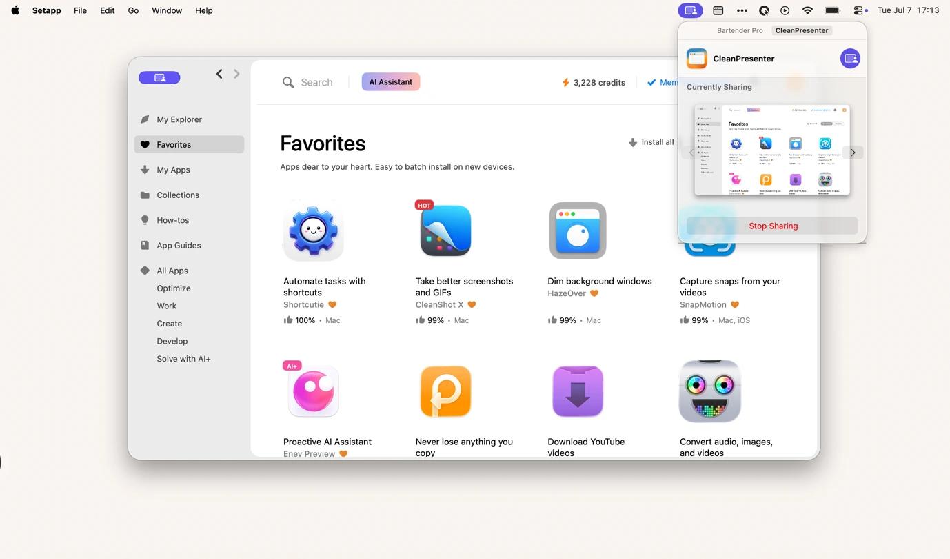 Presenting Setapp on CleanPresenter, a presentation tool available on Setapp