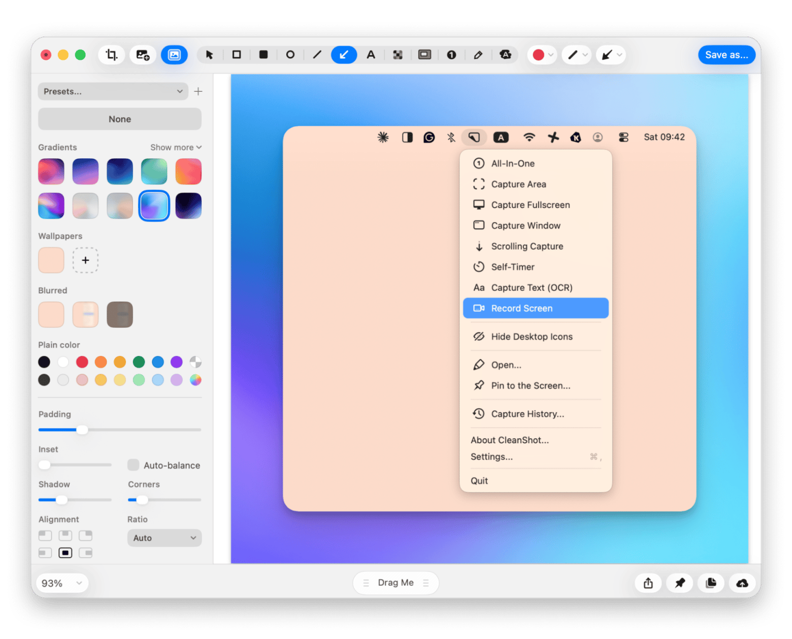 The annotation toolbar in CleanShot X, a screenshot app available on Setapp
