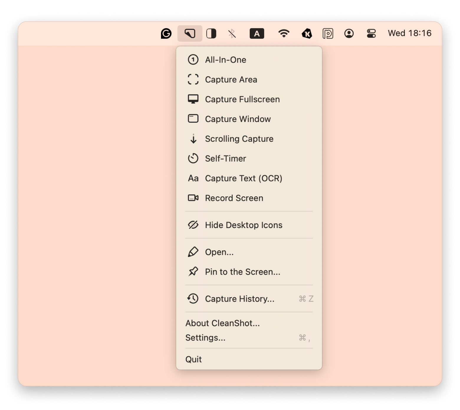 The interface of CleanShot X, a screenshot app that is available on Setapp