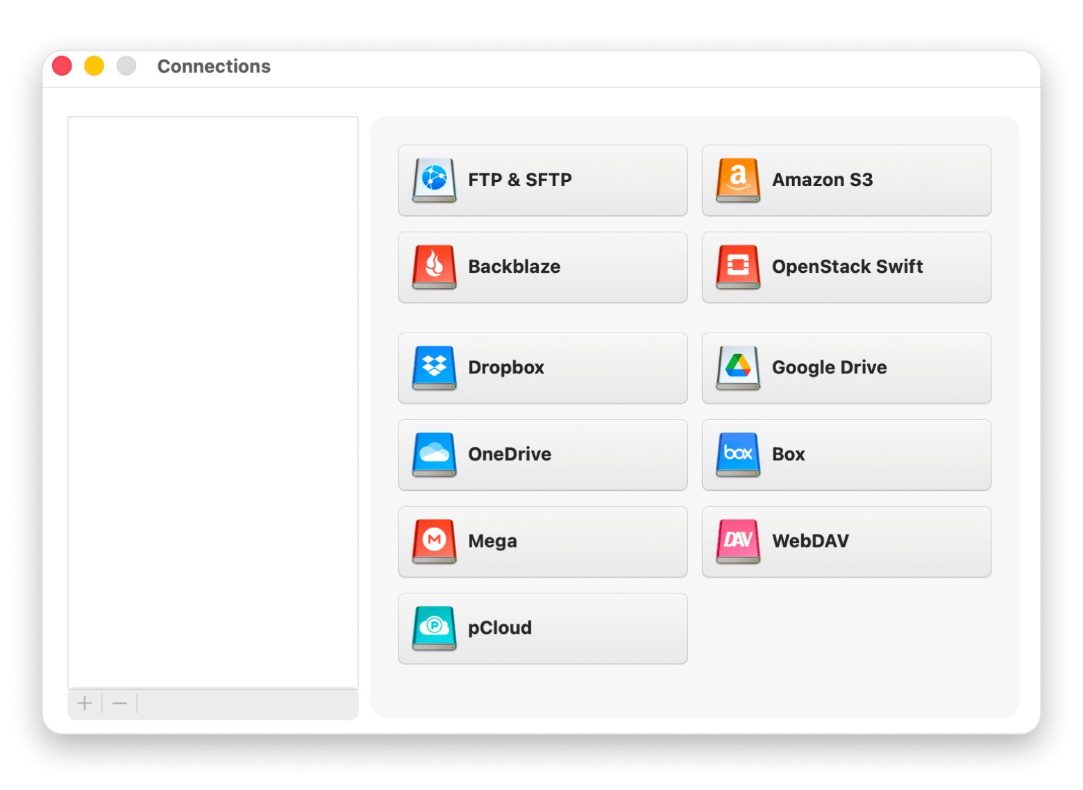 The interface of CloudMounter, a cloud storage manager available on Setapp