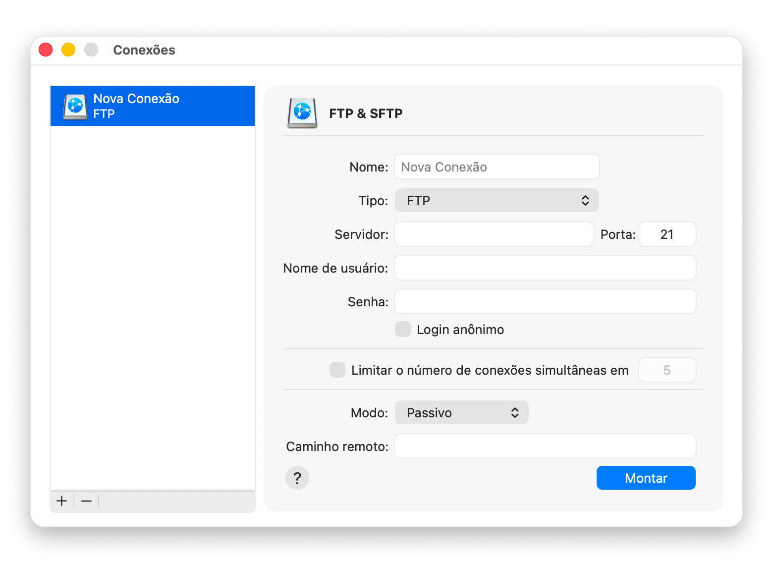 Interface do CloudMounter, app de armazenamento em nuvem disponível no Setapp Marketplace