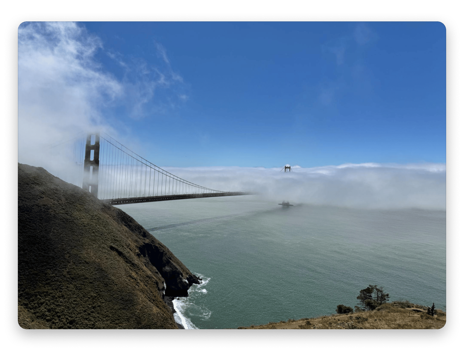 Clouds clearing over the bridge