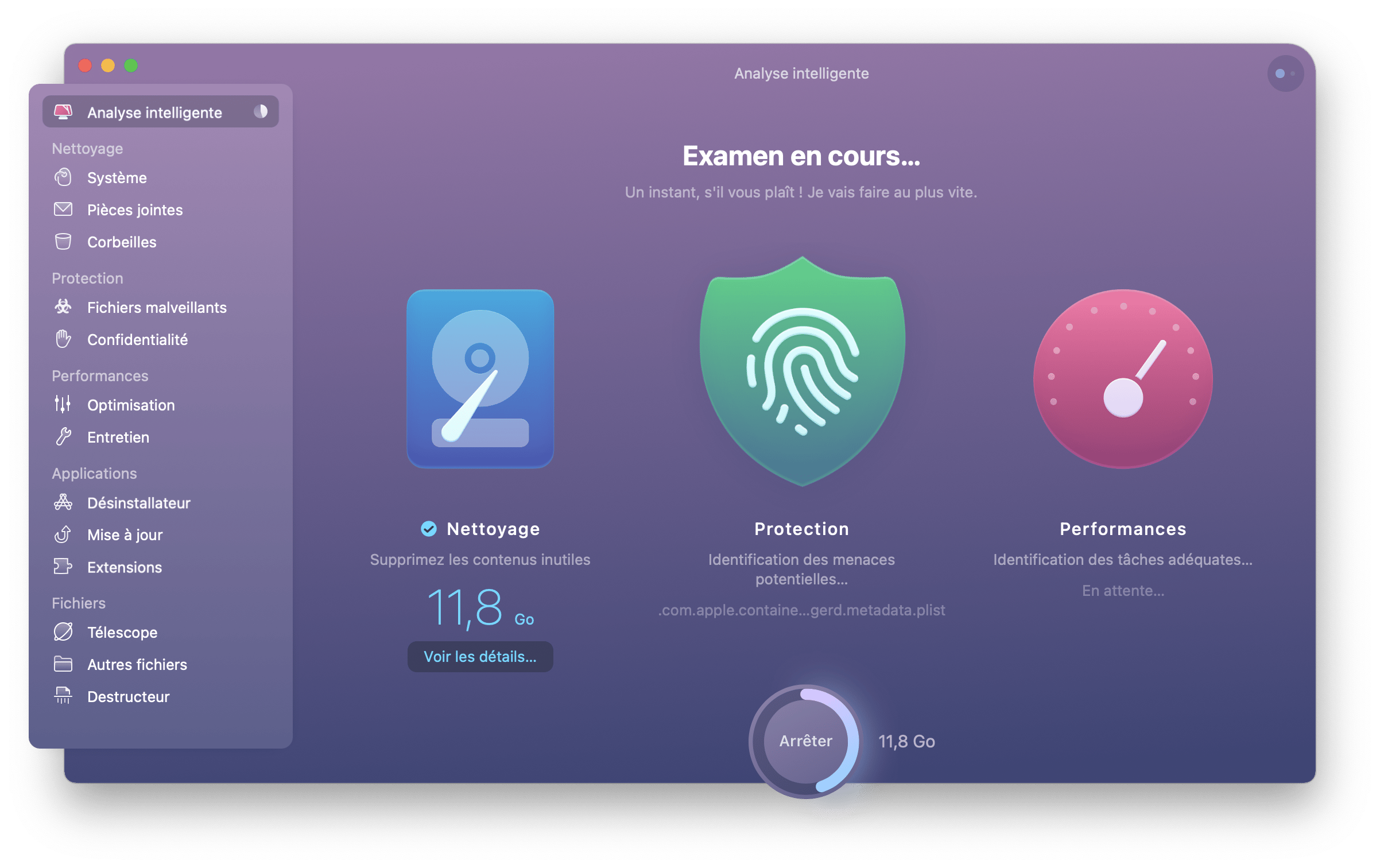 CleanMyMac X Analyse intelligente