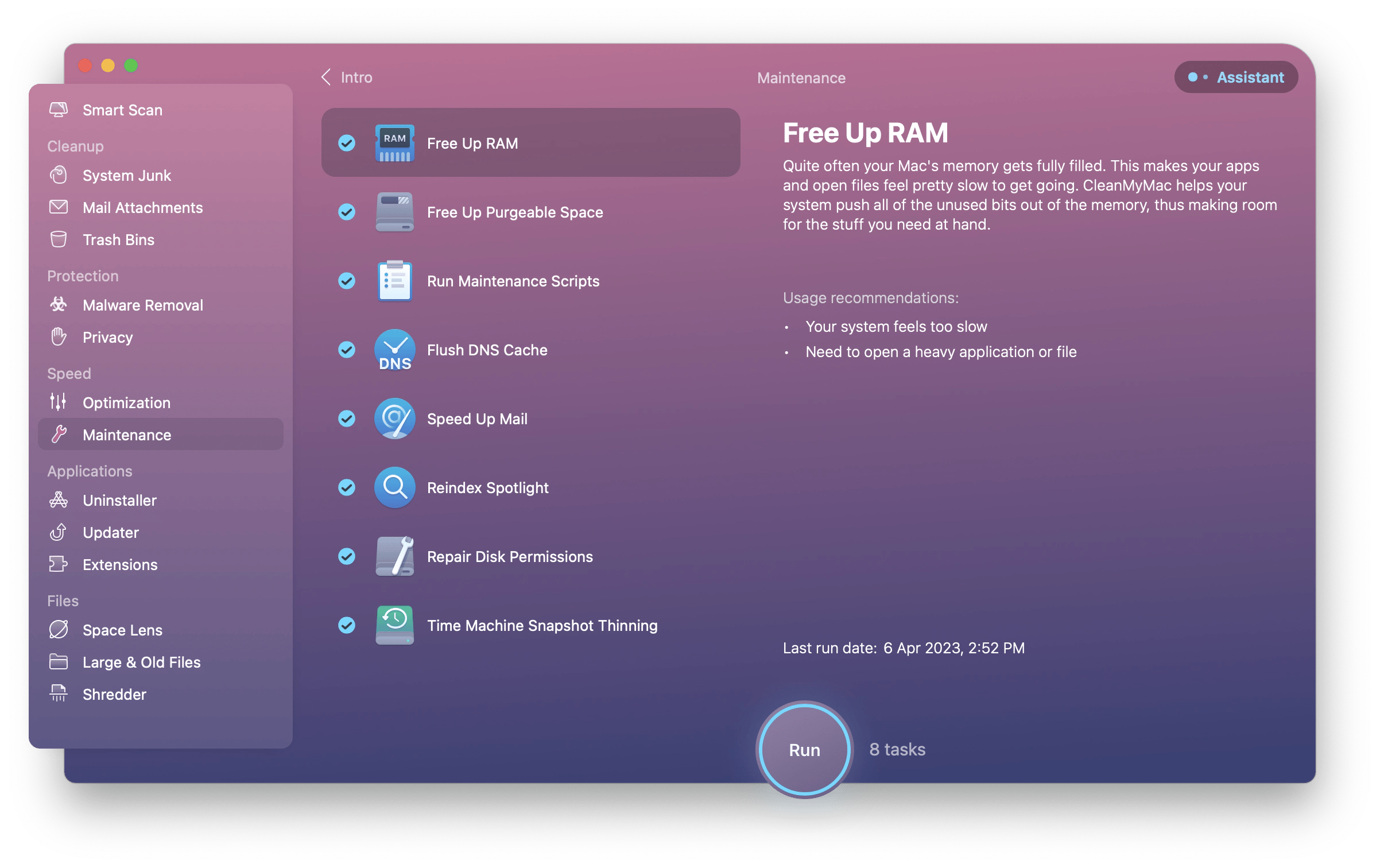 Run maintenance tasks