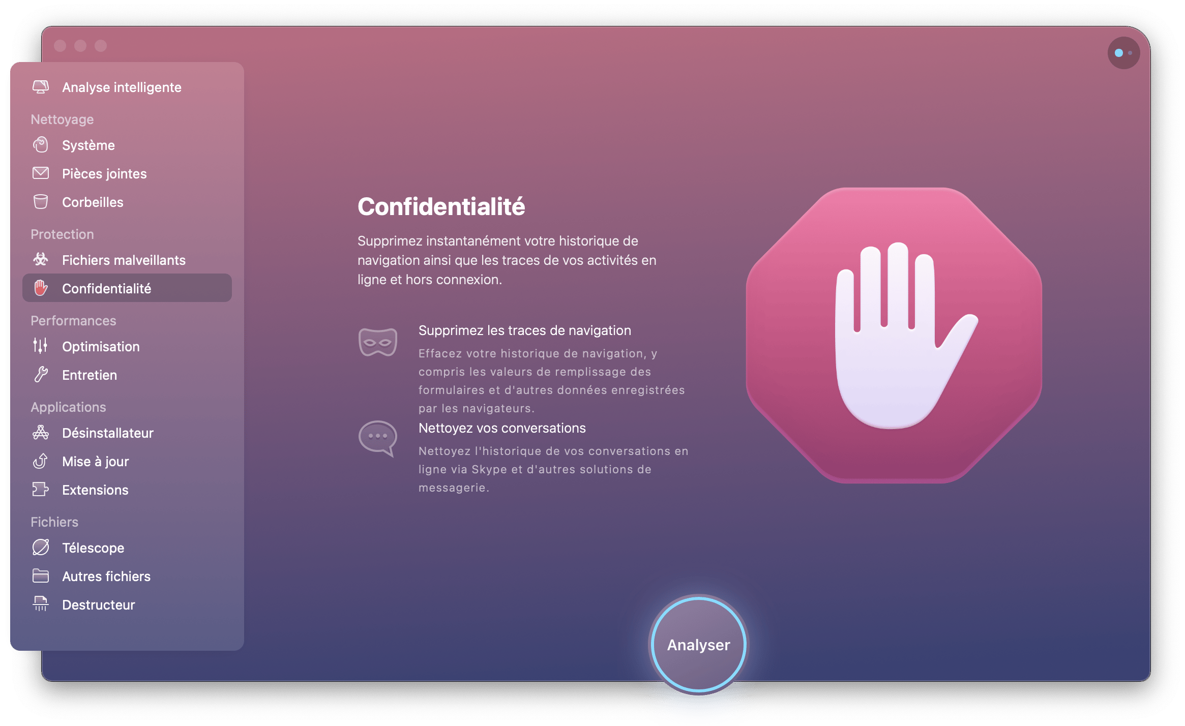 CleanMyMac X Confidentialité