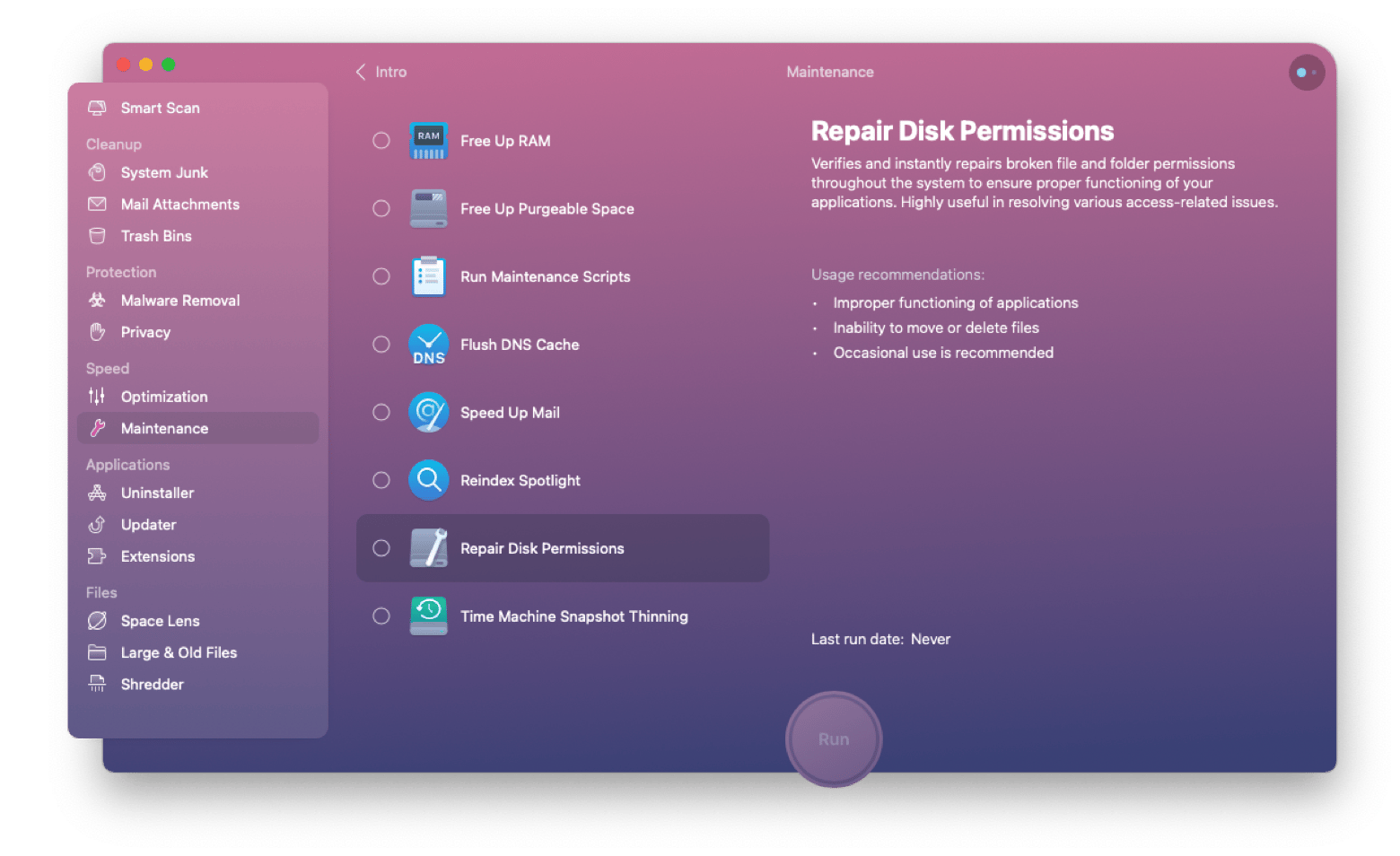 clean my mac disk permissions