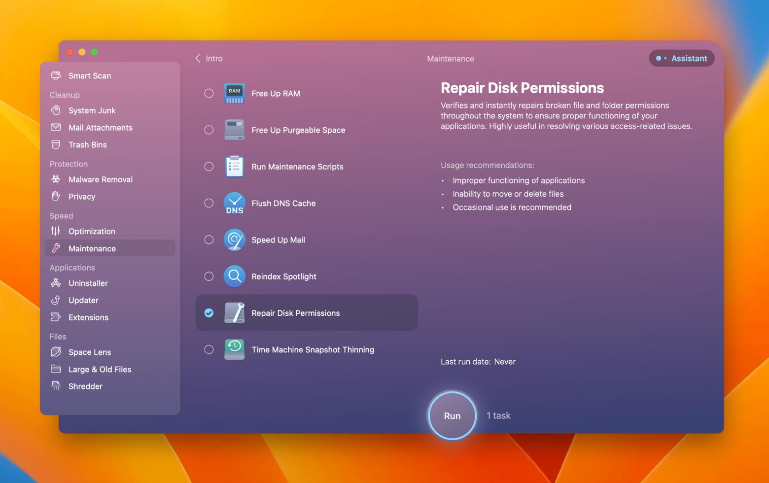 Repair Disk Permissions