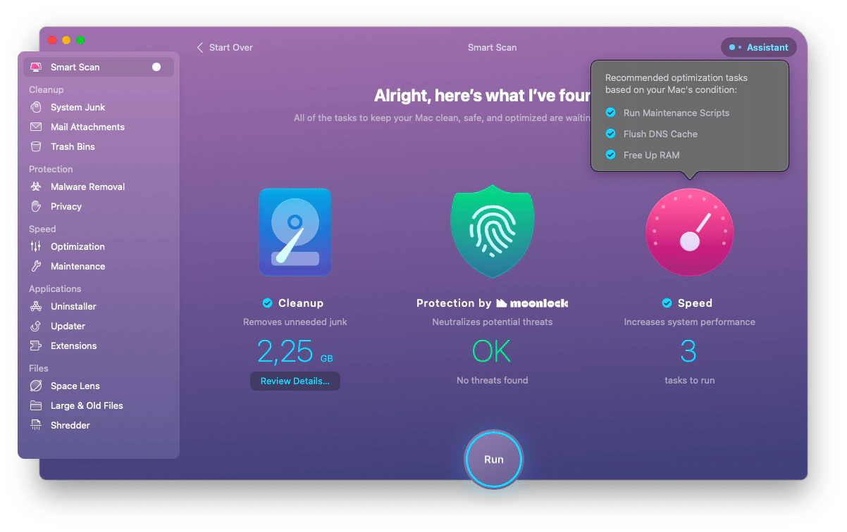 CleanMyMac X Smart Scan on Mac