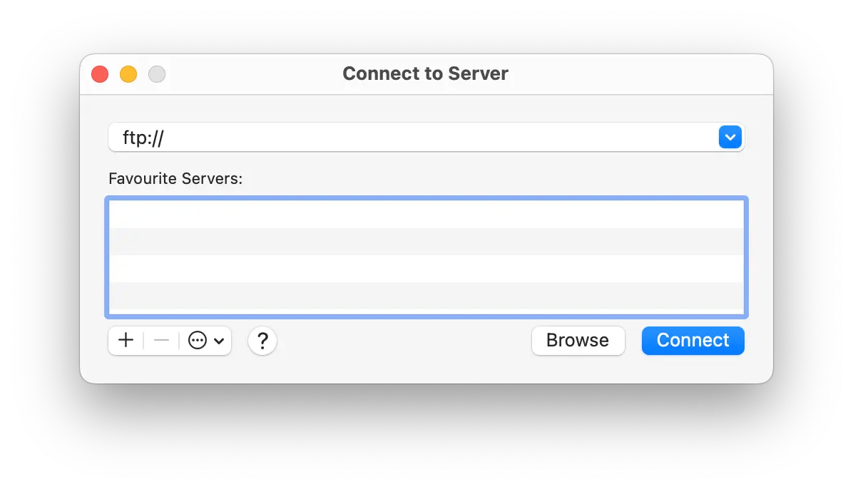 connect to FTP with Finder