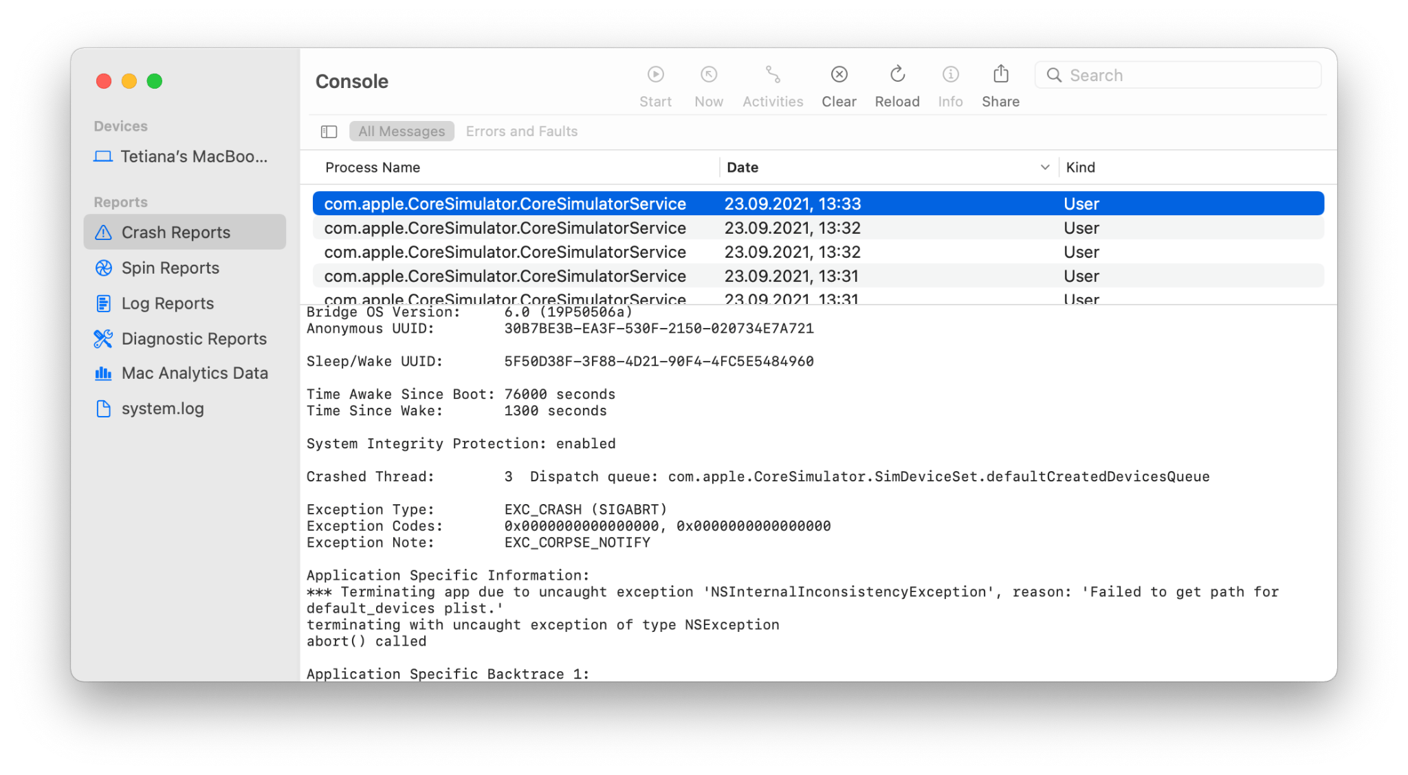 Errors and Faults