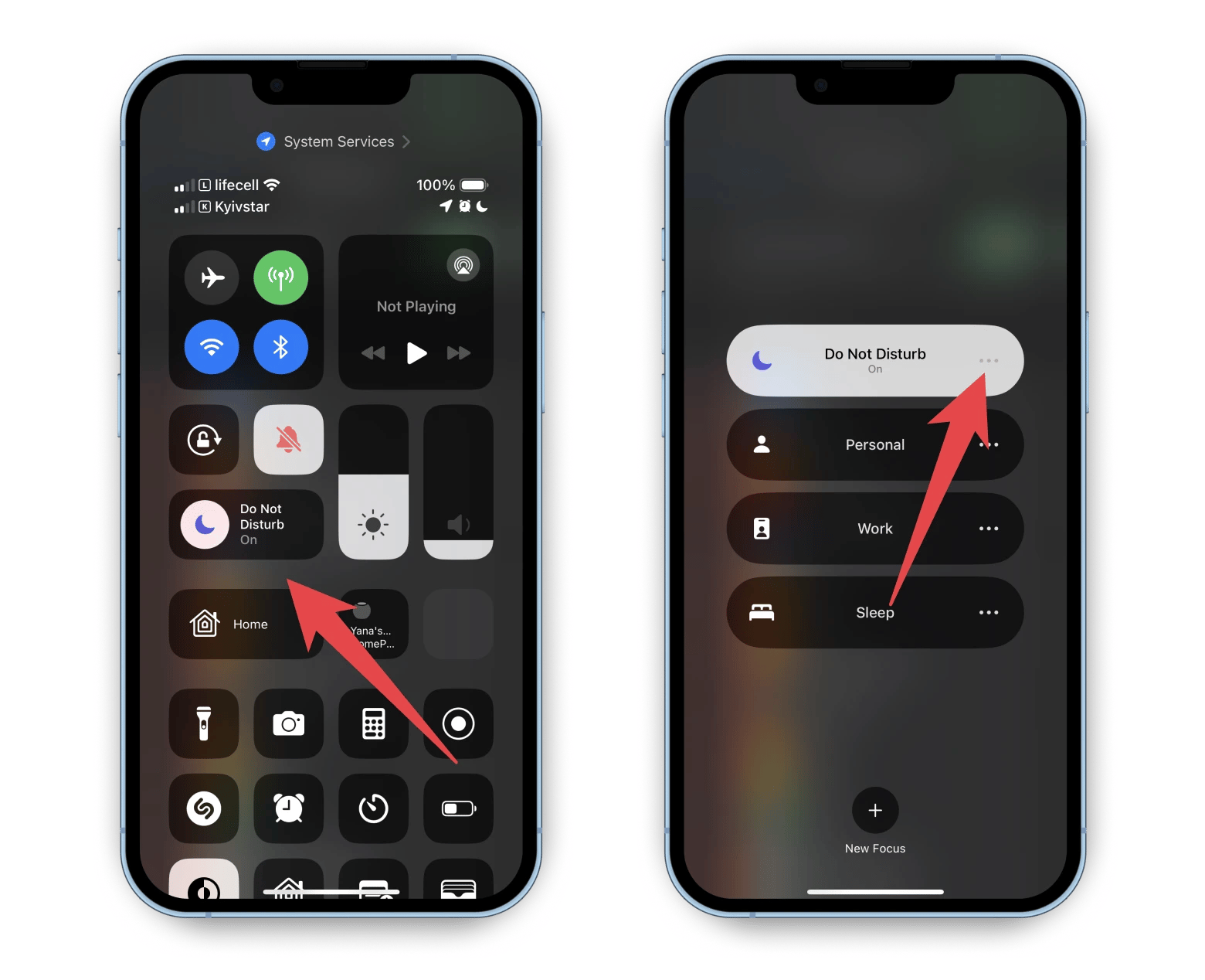 control center do not disturb mode