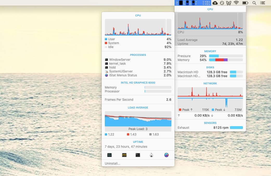 CPU iStat Menus RAM GPU Mac stats