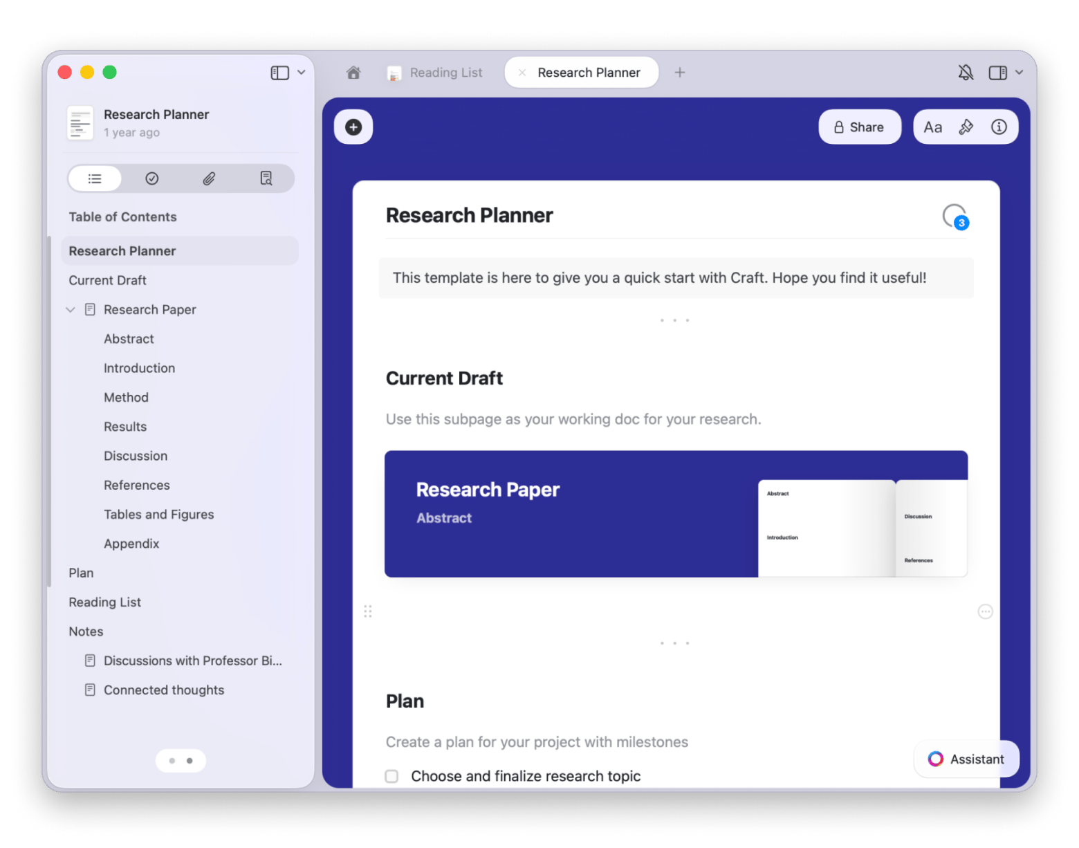The document editor in Craft with collaborative editing features, a notes app available on Setapp