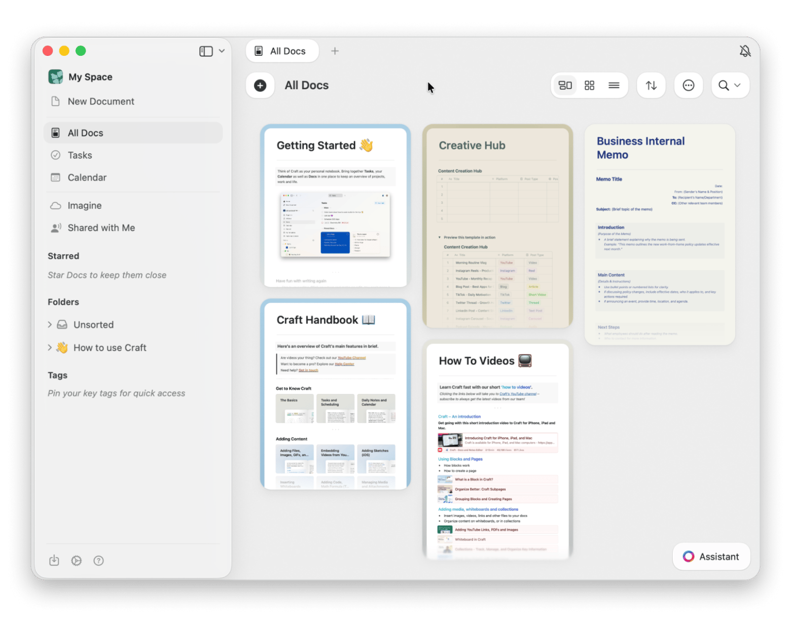 The interface of Craft, an AI-powered document editor available on Setapp