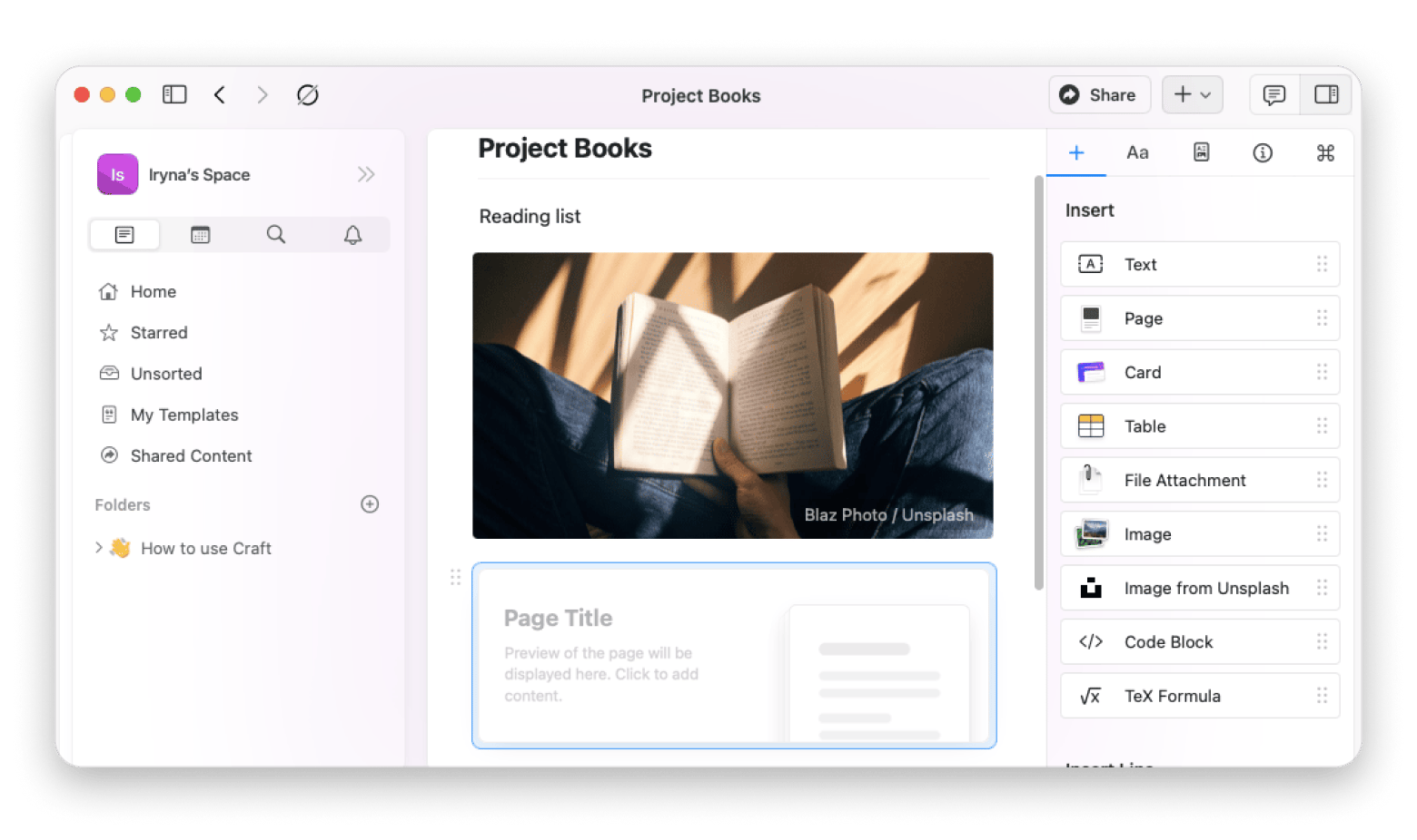 The project file of Craft, a writing app that's available on Setapp The project file of Craft, a writing app that's available on Setapp