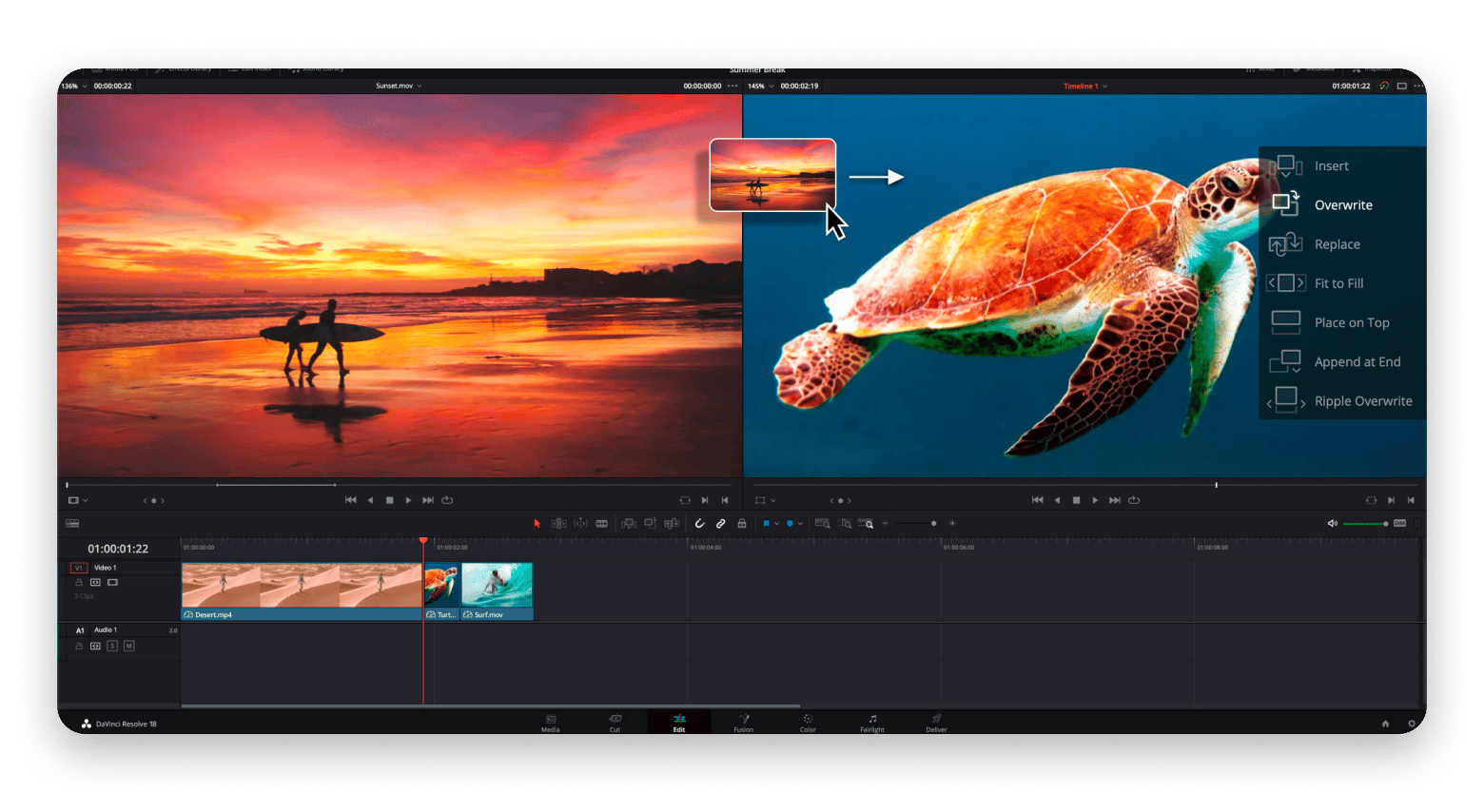 DaVinci Resolve video editing software