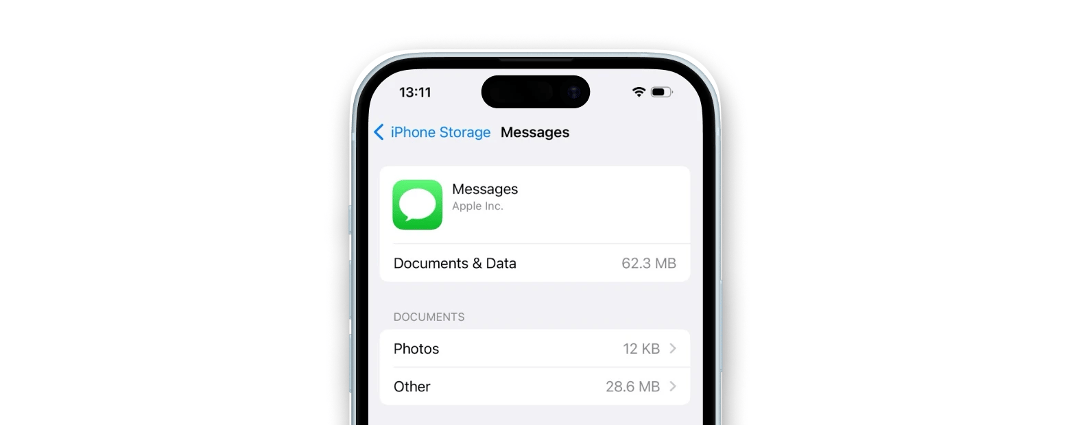 delete large attachments on your iPhone