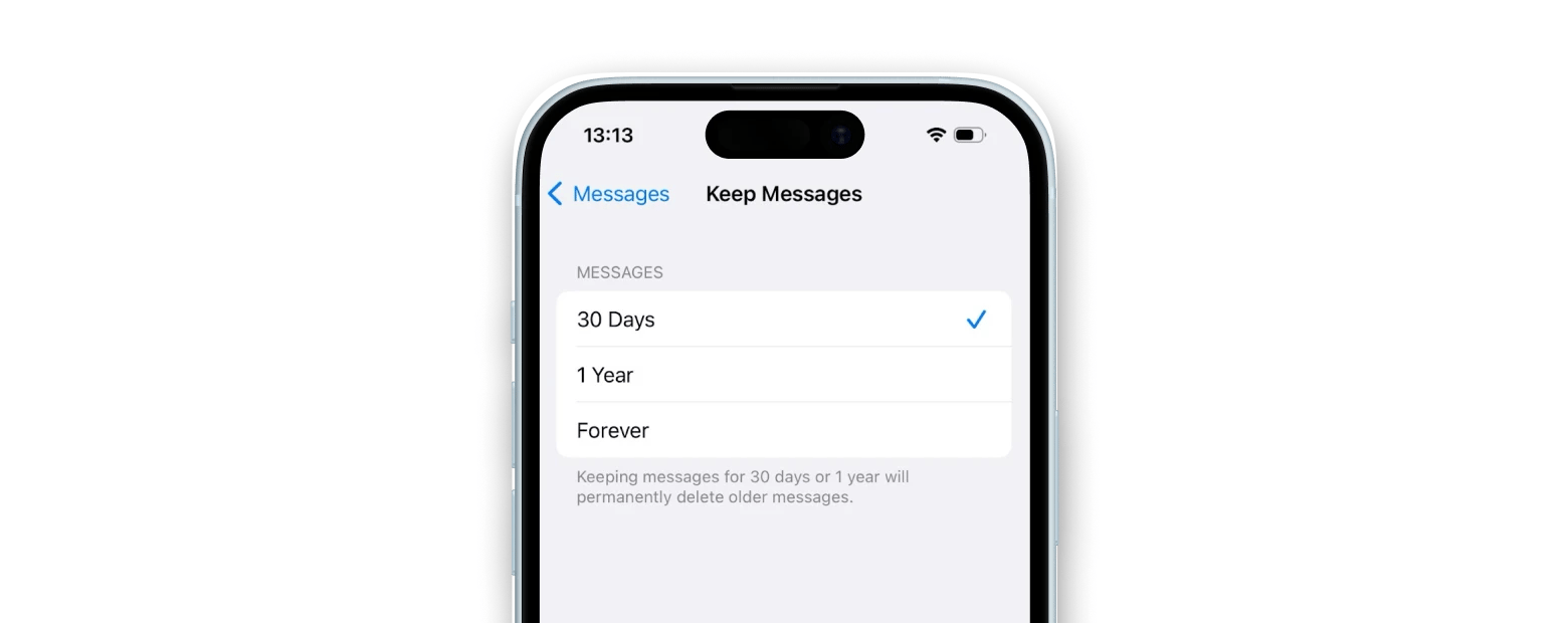 delete message history on iPhone