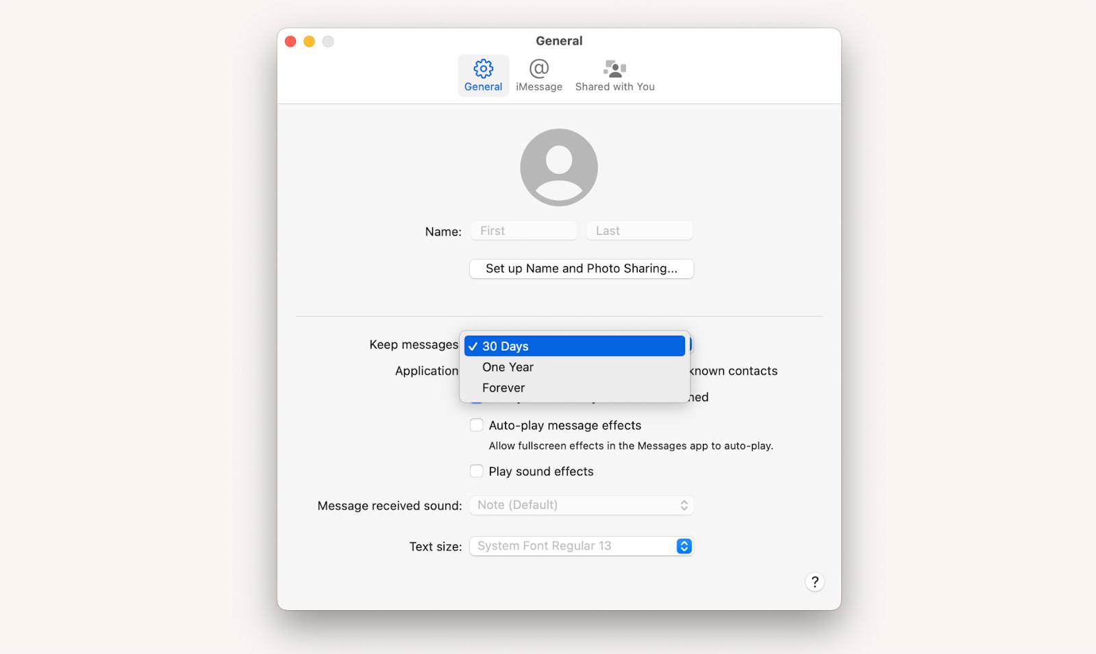 delete old messages mac