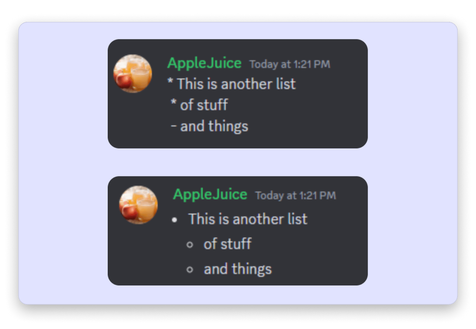 Discord bullet points Discord bullet points