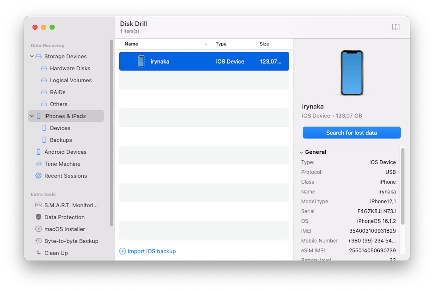 recover Notes on iPhone with Disk Drill