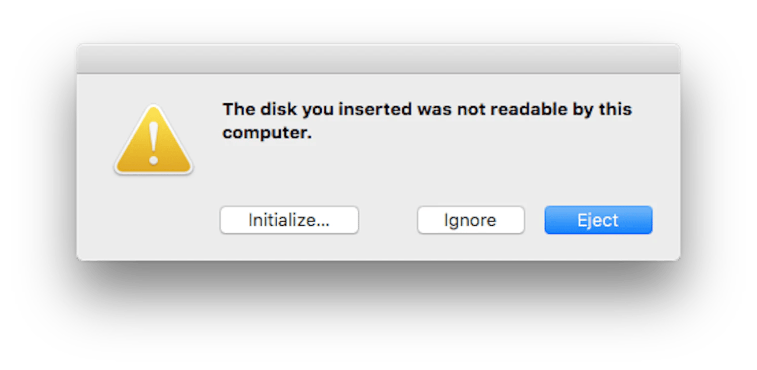 disk not readable mac error