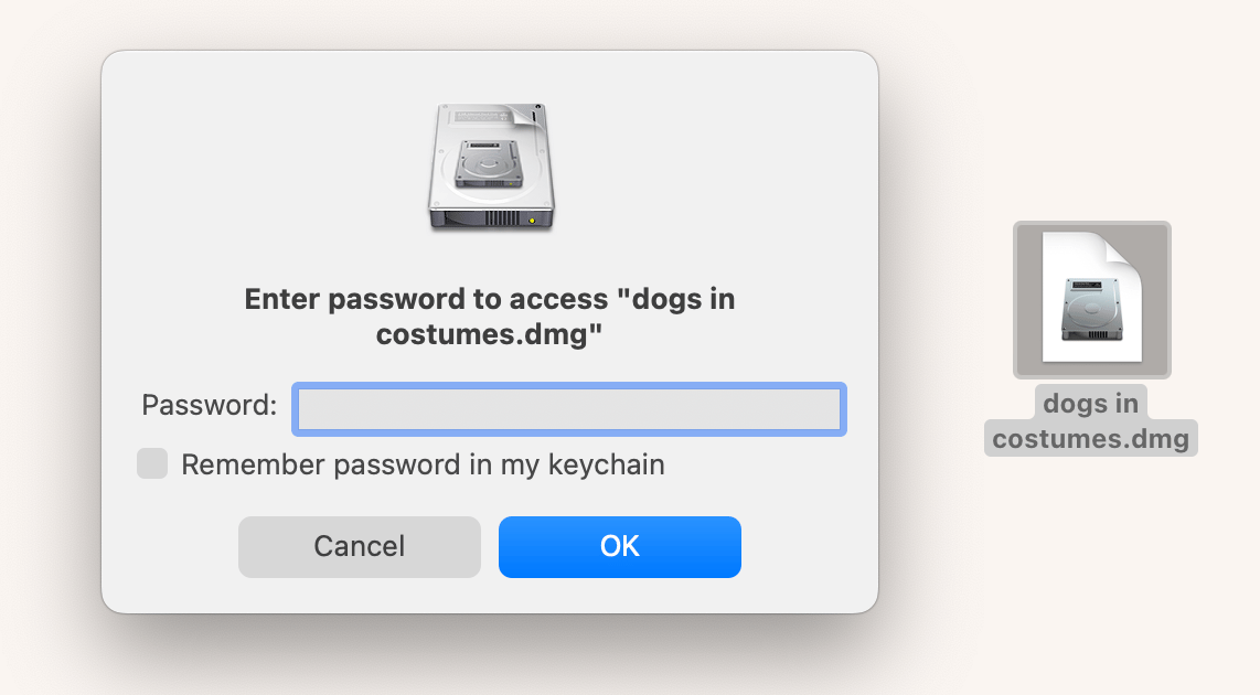 disk utility password protected folder