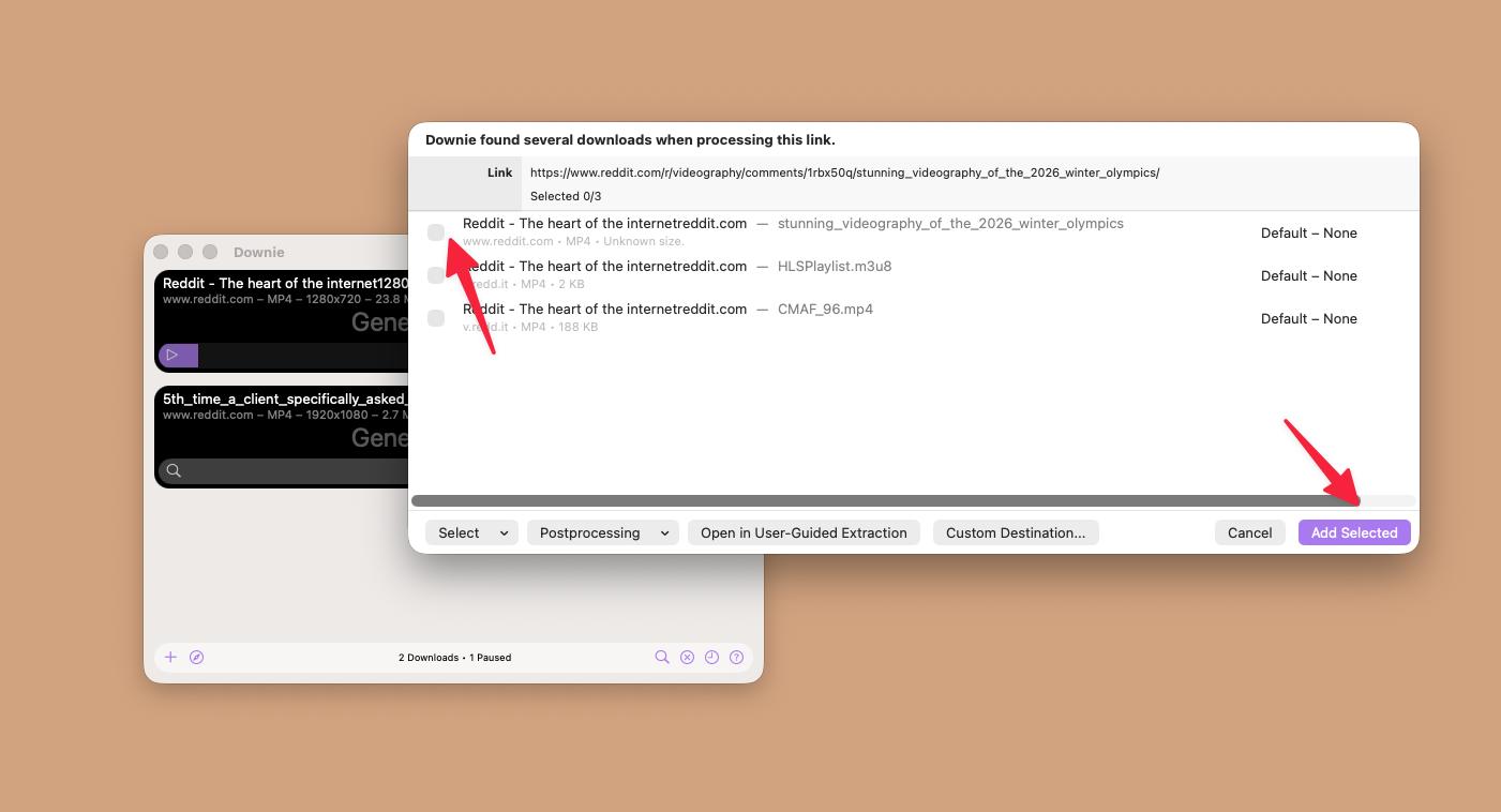 Downloading a Reddit video using Downie, an app from Setapp for downloading videos from 1,200+ websites