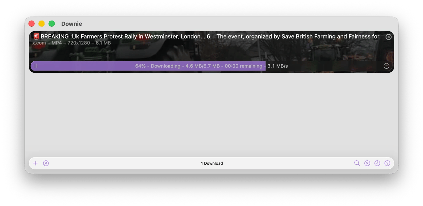 Download a video via Downie, a downloader available on Setapp