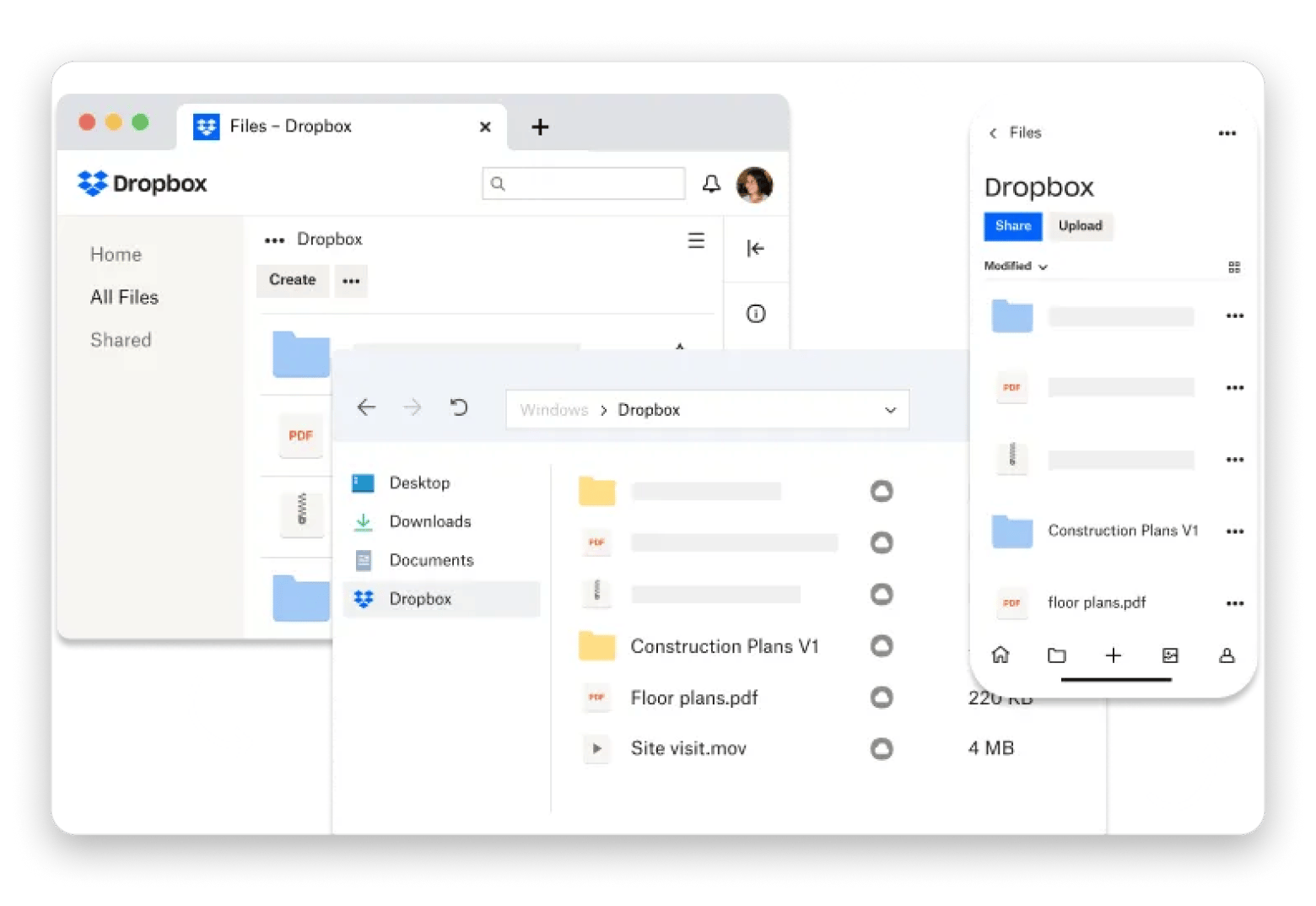 dropbox interface 