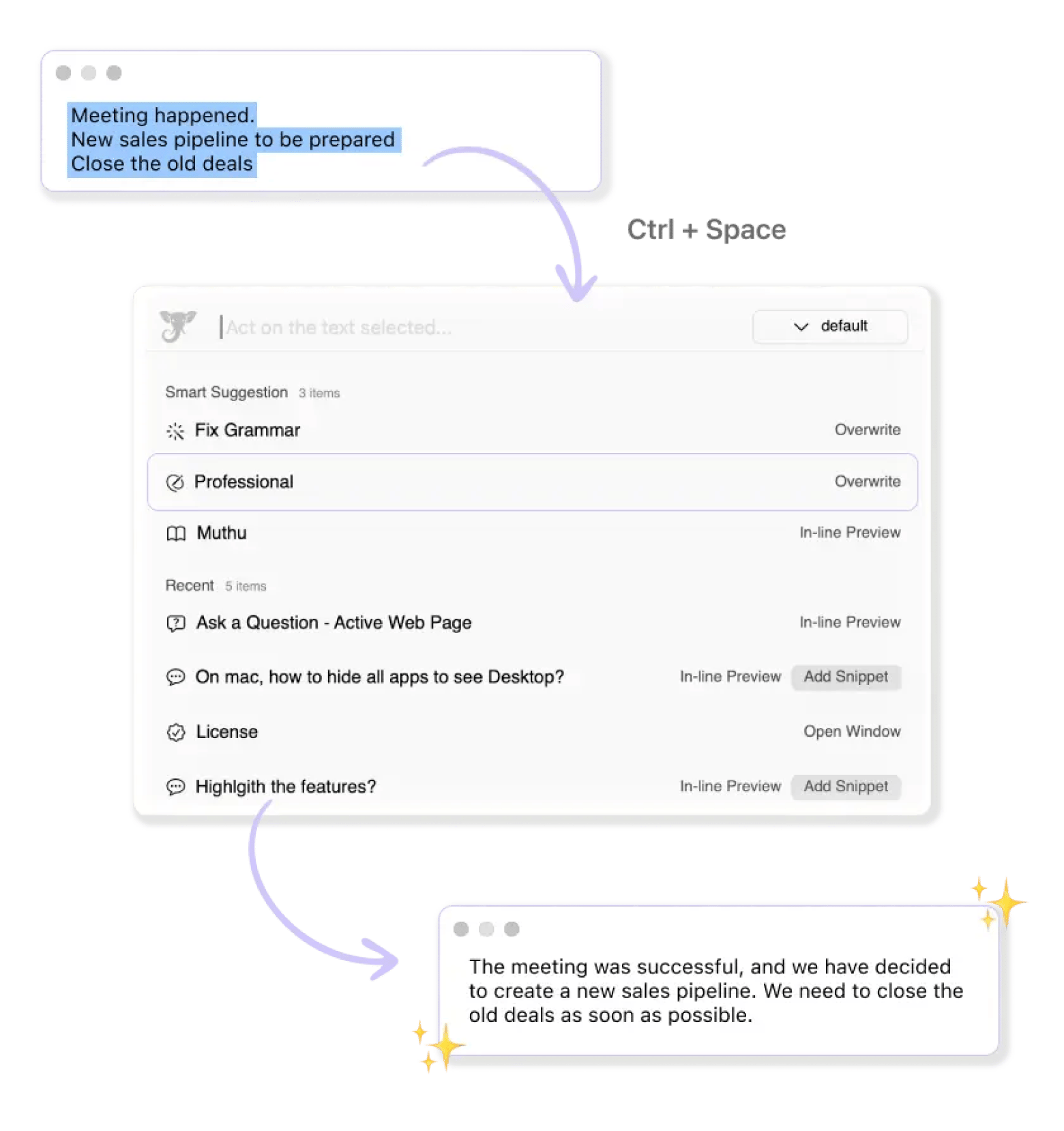 Elephas AI writing assistant, available on Setapp for Mac