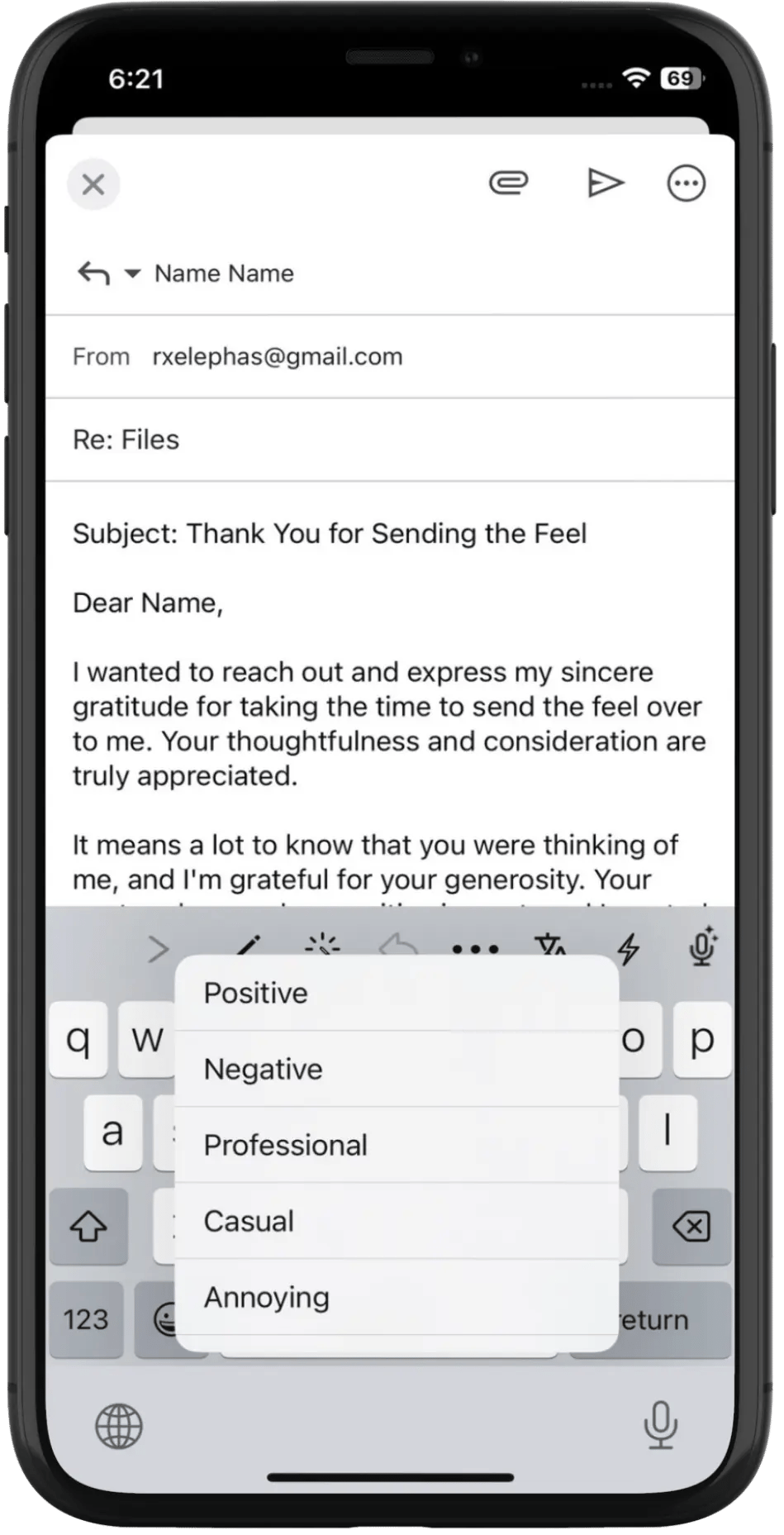 ios smart keyboard in Elephas, an AI assistant from Setapp 