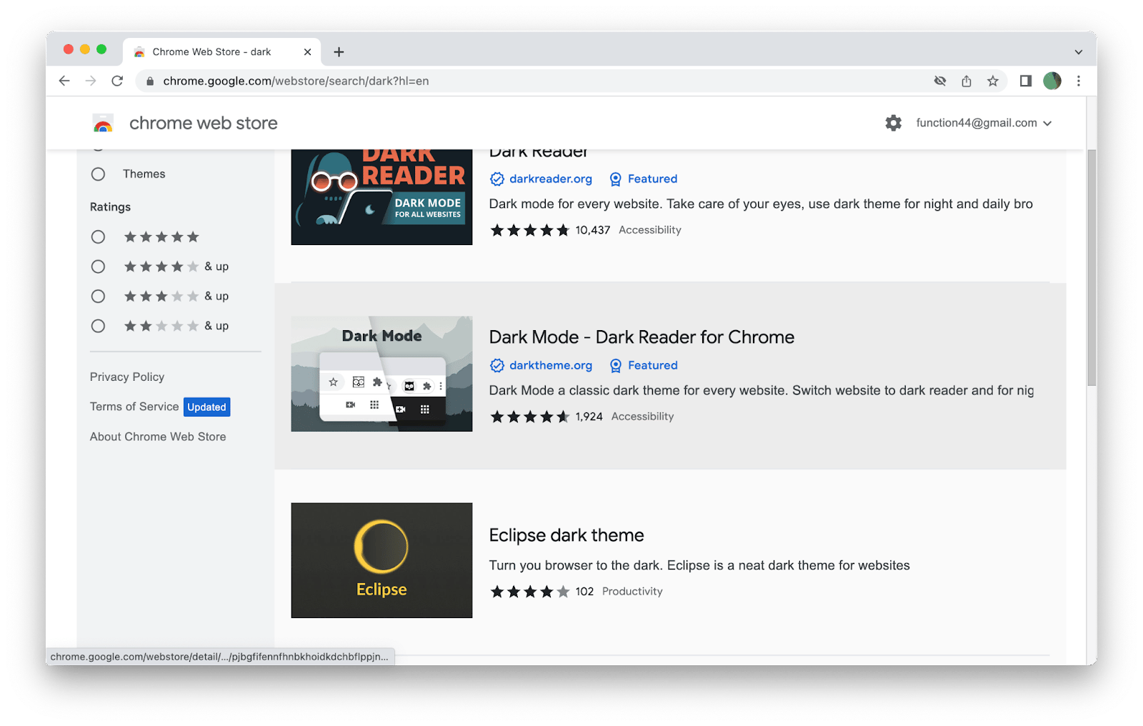 enable chrome dark mode