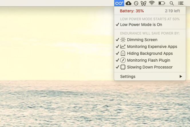 Endurance app Mac energy battery life