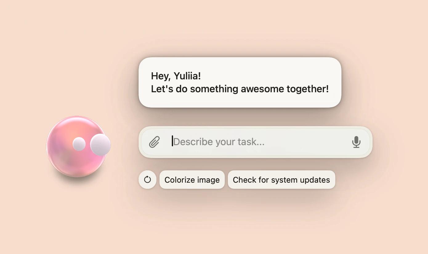 The launch window of Eney, an AI assistant for Mac created by MacPaw. The launch window of Eney, an AI assistant for Mac created by MacPaw.