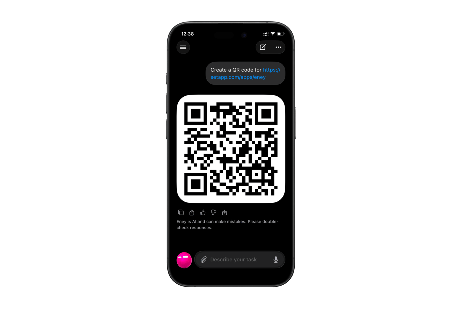 Eney generating a QR code on iPhone