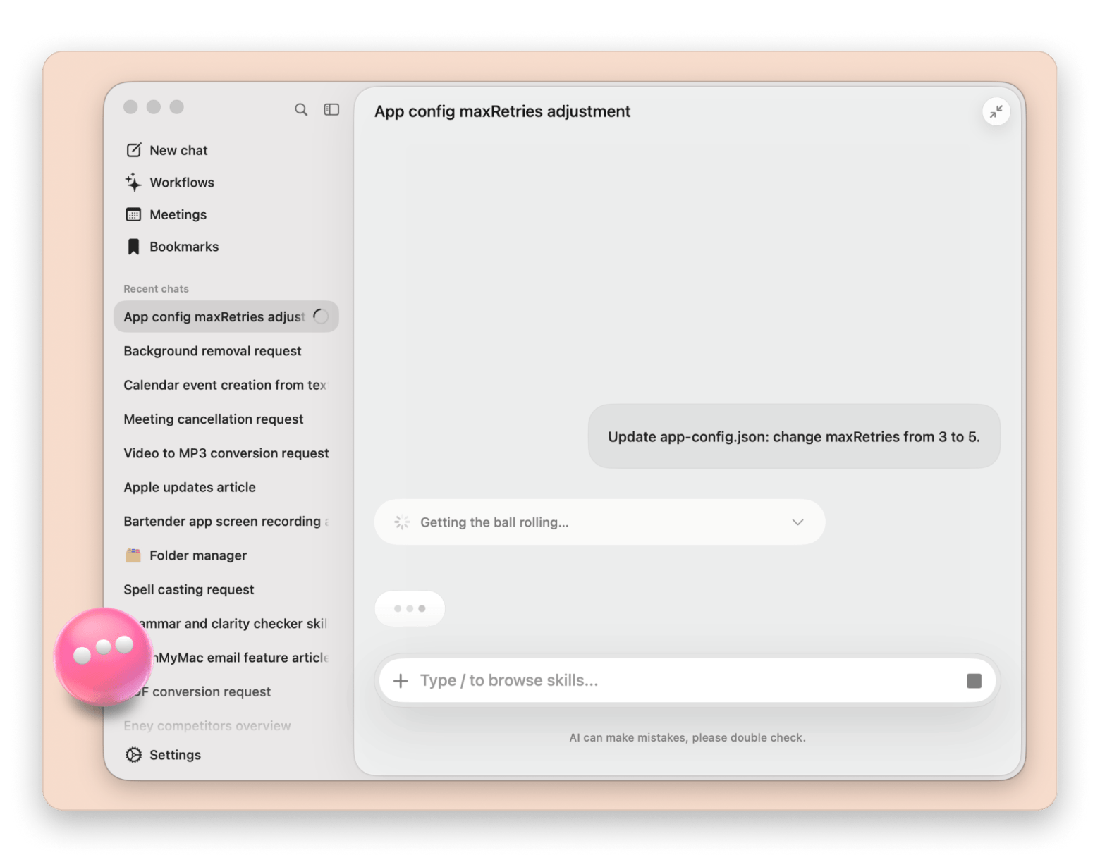 Eney changing a value in a JSON config file, a Mac AI assistant that is available on Setapp
