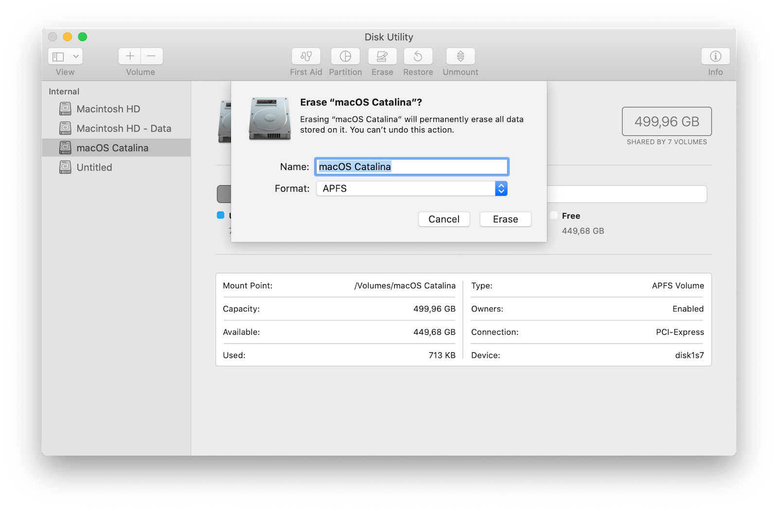 Erase your startup disk with macOS Catalina