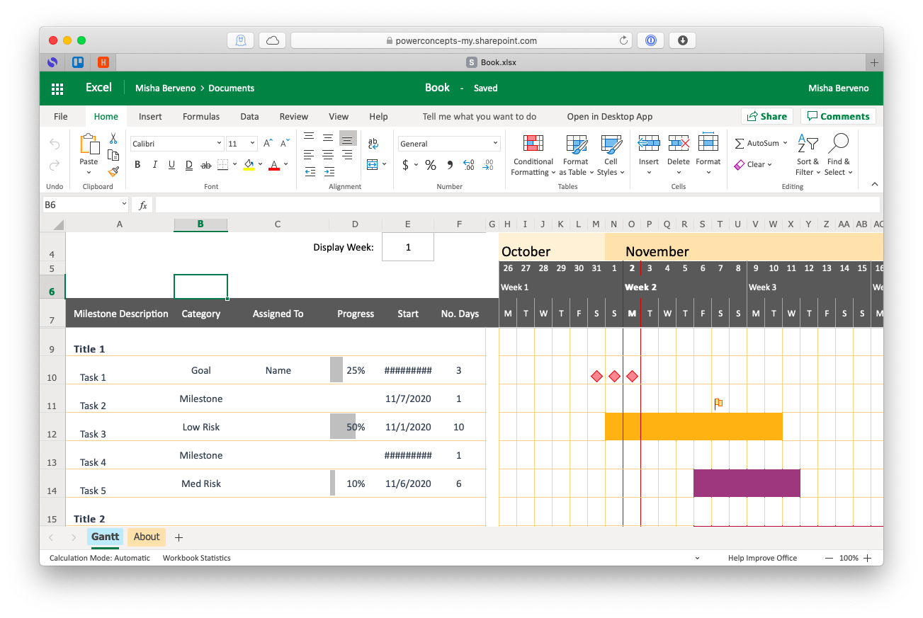 Create a Gantt Chart in Excel