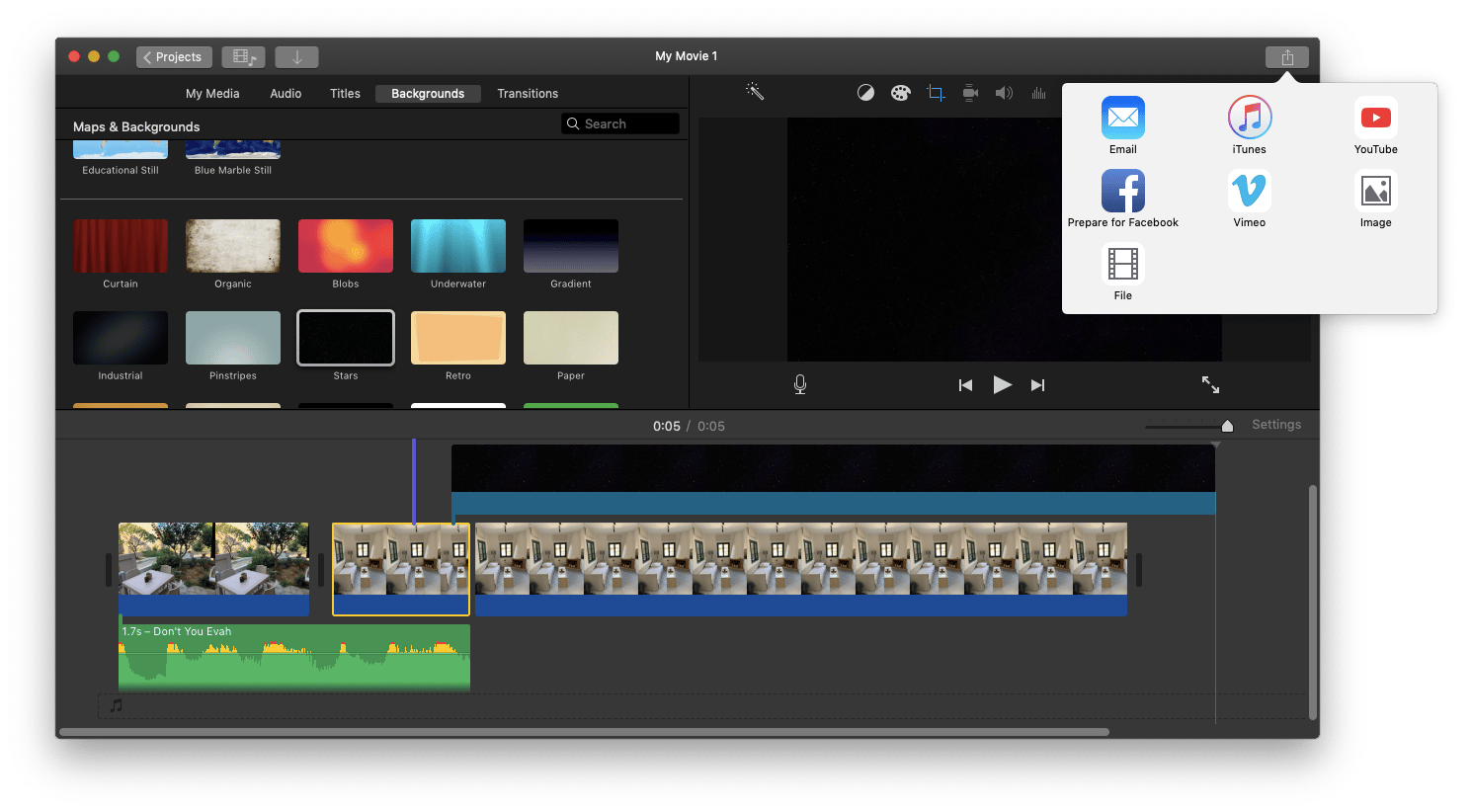 export movie iMovie