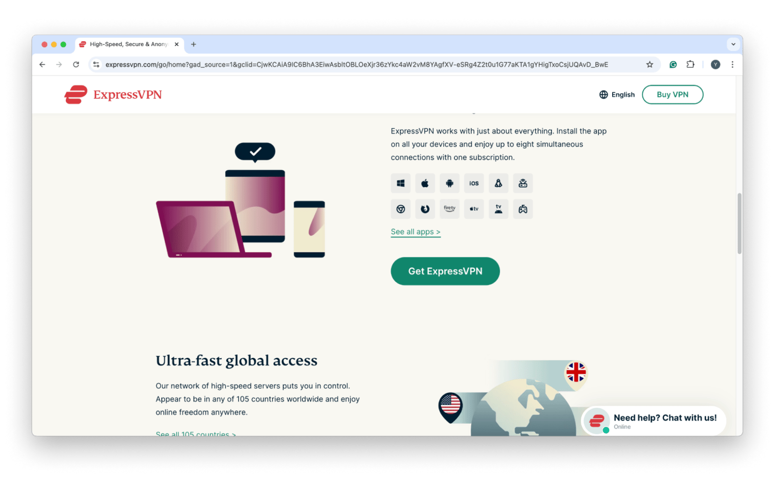 ExpressVPN website